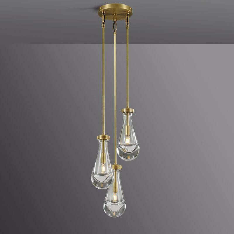Clustered Blown Glass Drop Chandelier