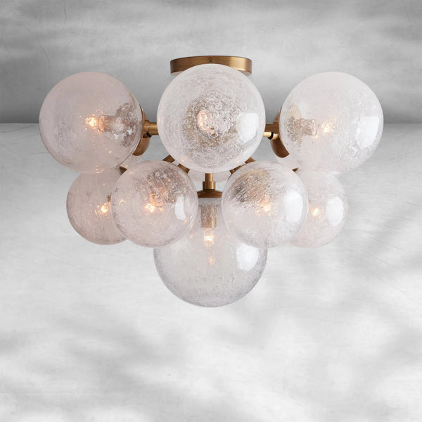 Clustered Bubble Glass Globe Flush Mount