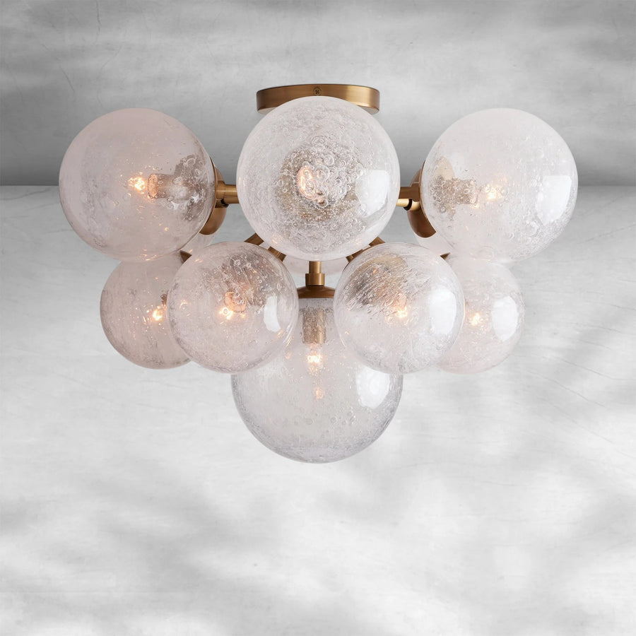 Clustered Bubble Glass Globe Flush Mount