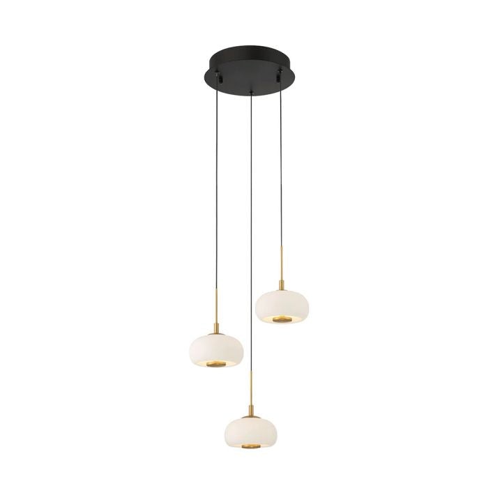 Clustered Bubble Glass Pendant with Round Canopy