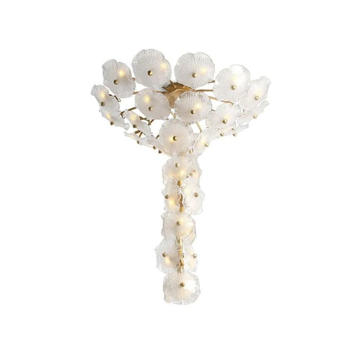 Clustered Clear Glass Bubble Brass Chandelier