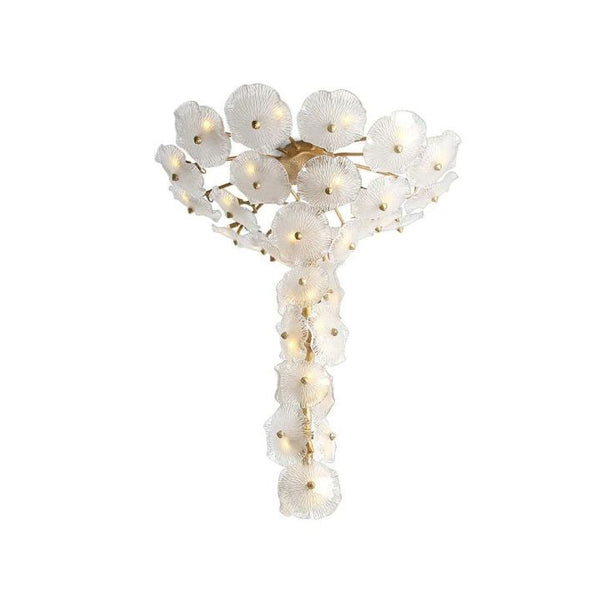 Clustered Clear Glass Bubble Brass Chandelier