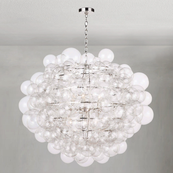 Clustered Clear Glass Bubble Orb Chandelier