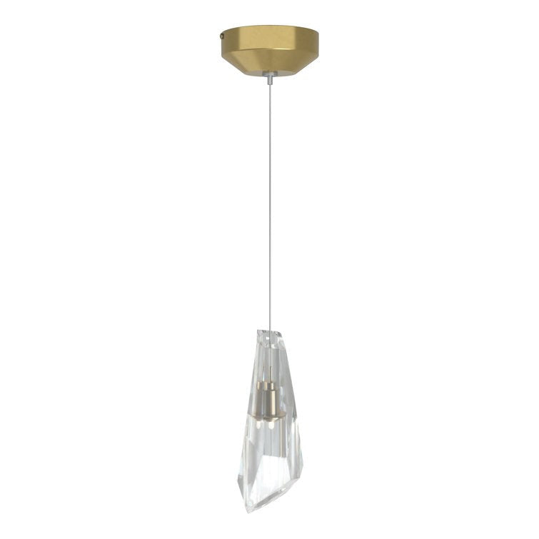 Clustered Crystal Shade Brass Round Chandelier