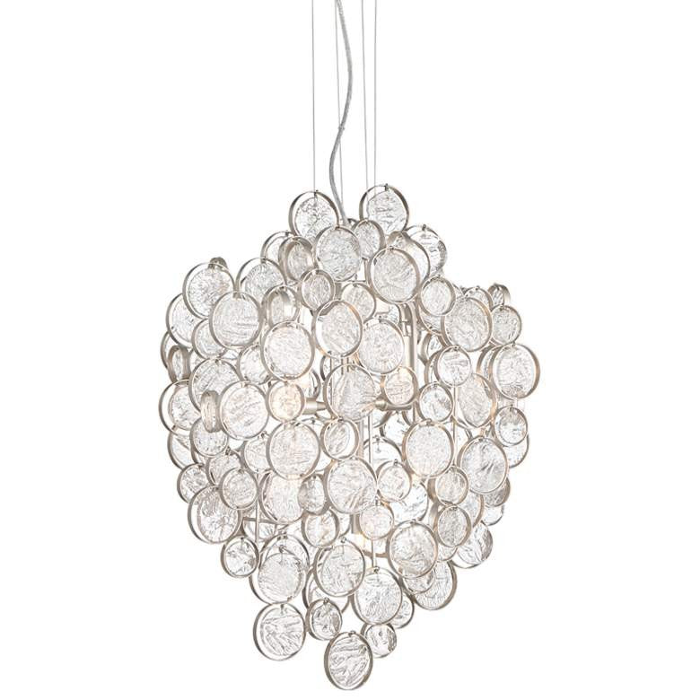 Clustered Glass Shade Steel Frame Pendant