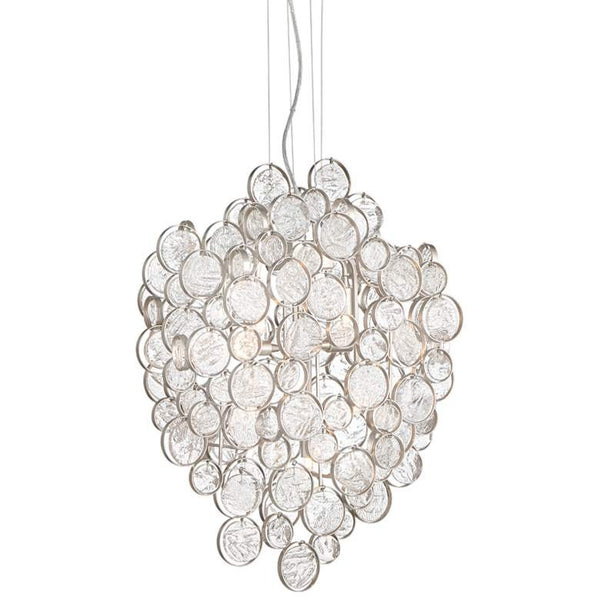 Clustered Glass Shade Steel Frame Pendant