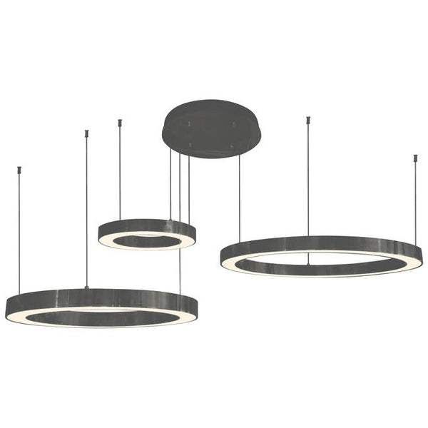 Clustered Polished Brass Ring Chandelier