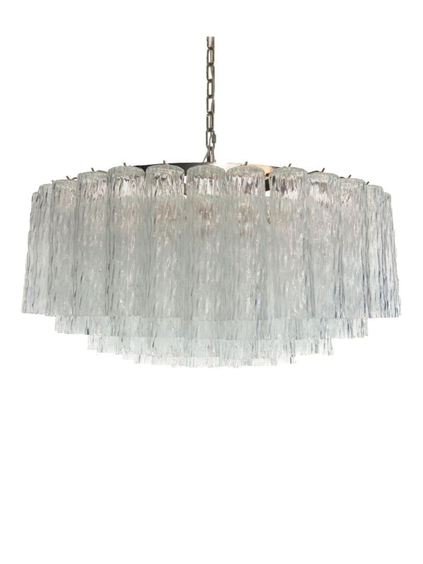 Clustered Textured Glass Tube Chandelier