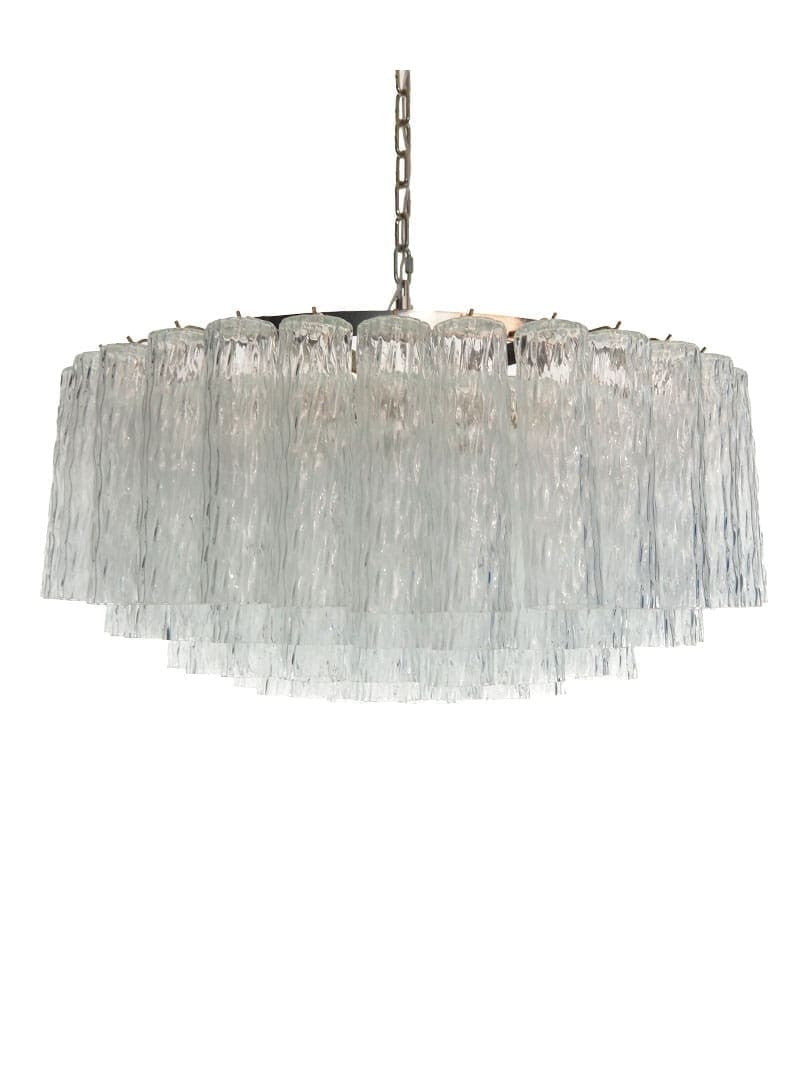 Clustered Textured Glass Tube Chandelier