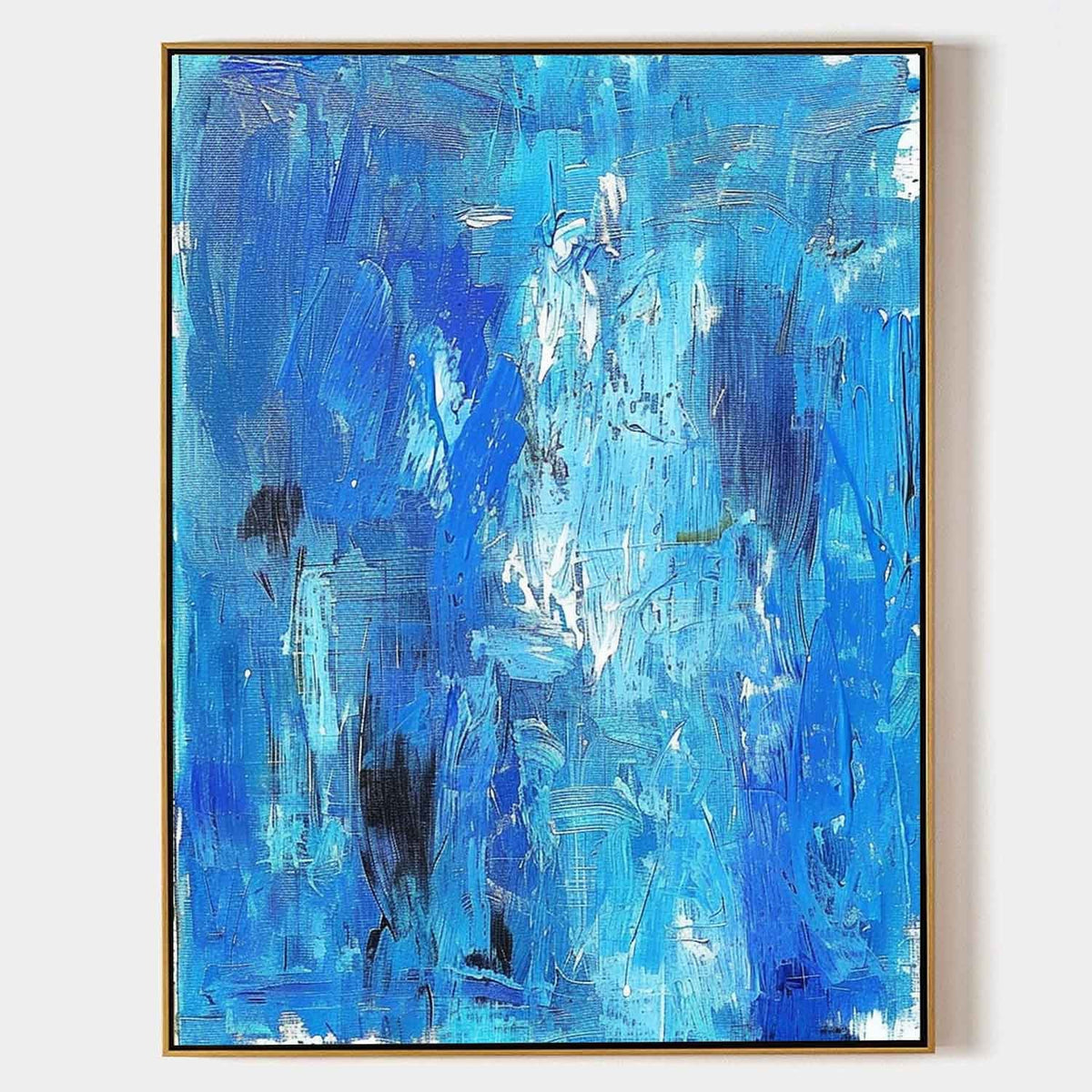 Cobalt Cascade Abstract in Blue