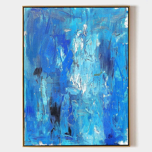 Cobalt Cascade Abstract in Blue