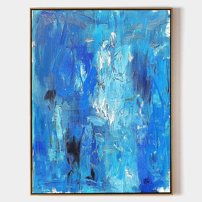 Cobalt Cascade Abstract in Blue