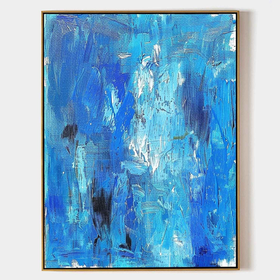 Cobalt Cascade Abstract in Blue