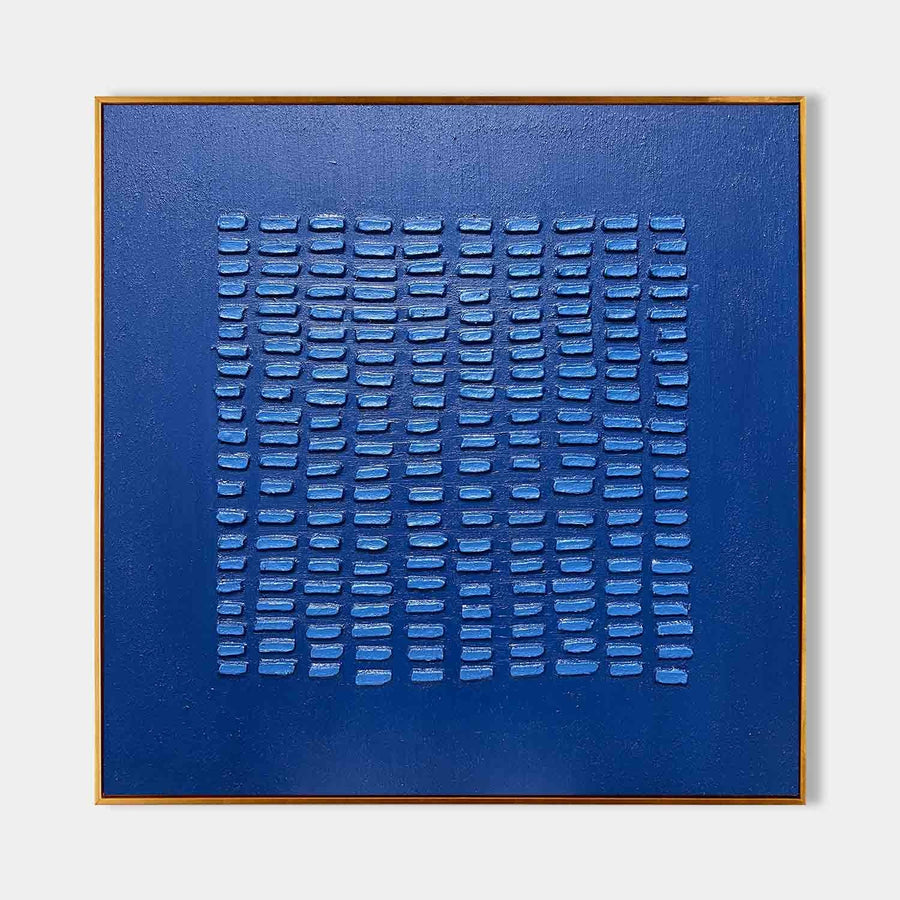 Cobalt Grid of Raised Strokes