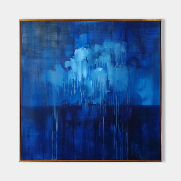 Cobalt Night Rain Abstract