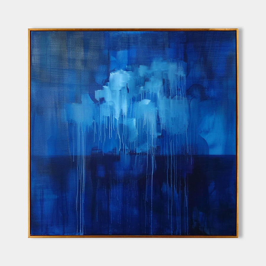 Cobalt Night Rain Abstract