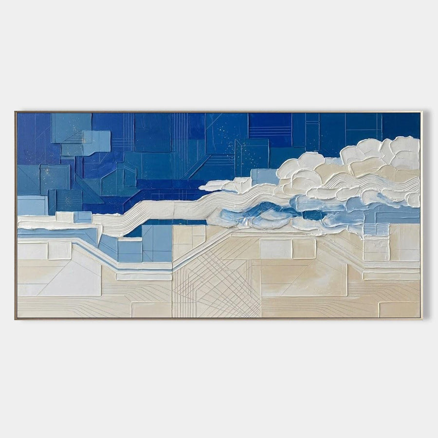 Cobalt Sky Over Textured Shoreline