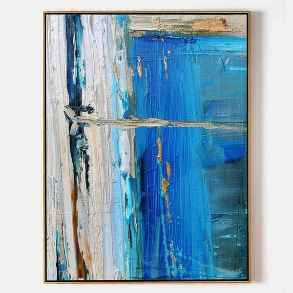 Cobalt Tide with Gilded Streaks