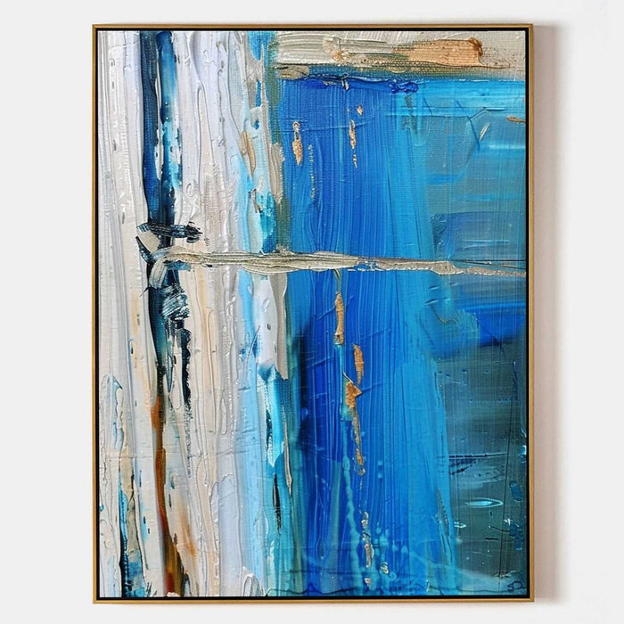 Cobalt Tide with Gilded Streaks