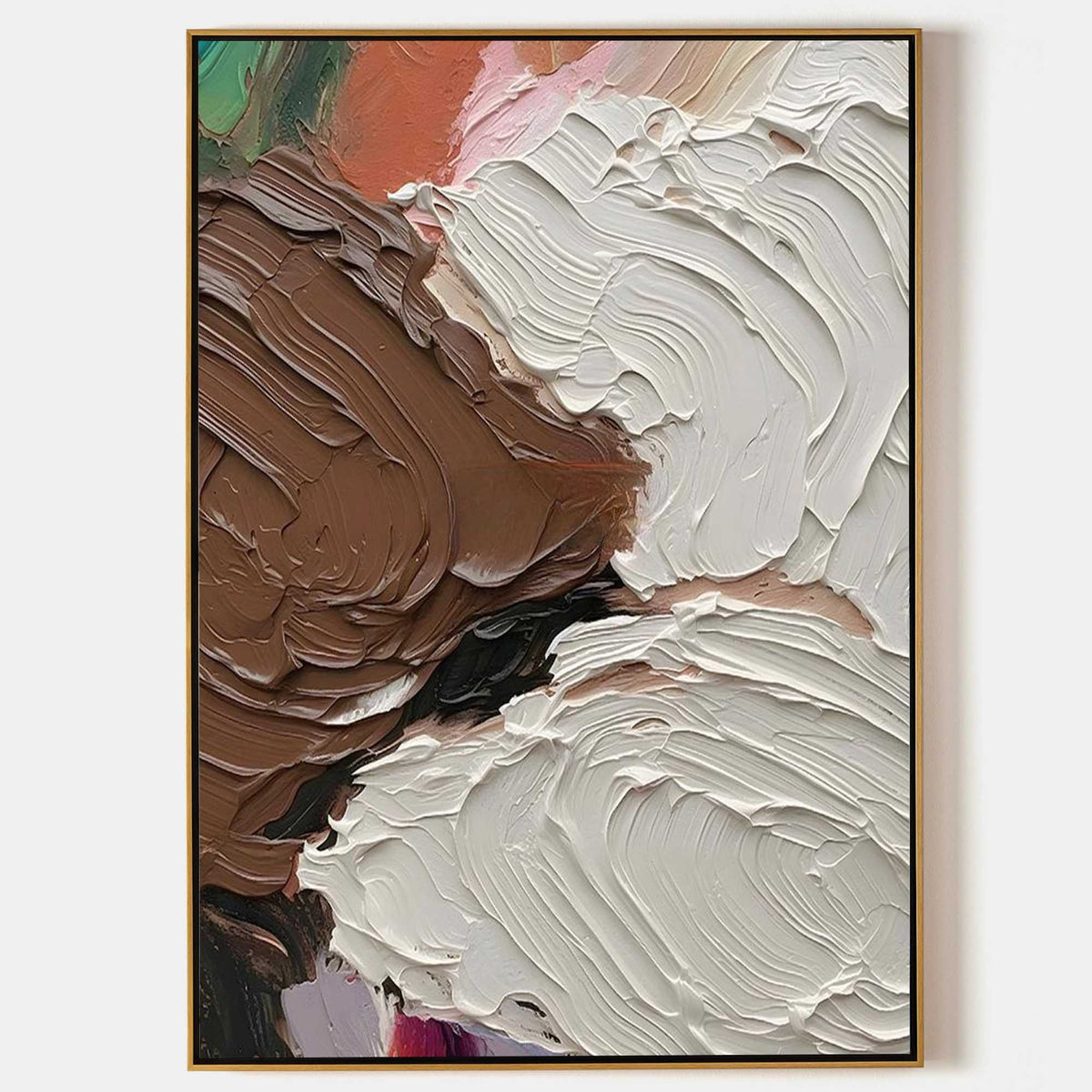 Cocoa and Cream Sculpted Abstract