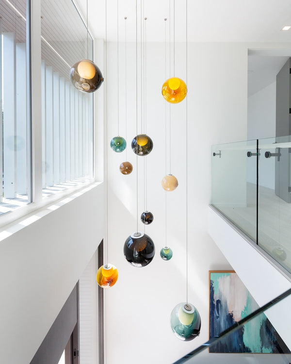 Colorful Glass Globe Cluster Pendant