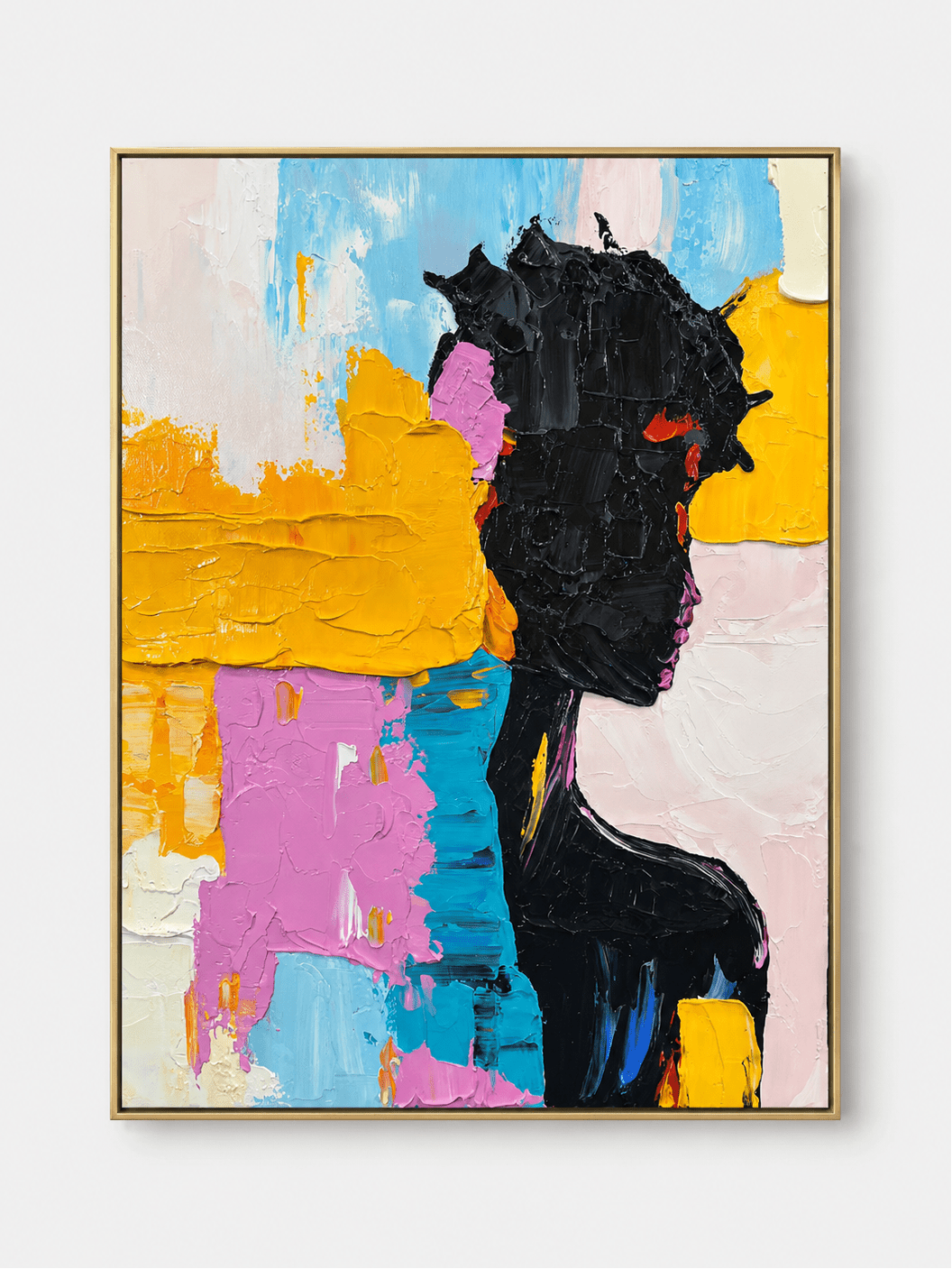 Colorful Impasto Abstract Woman Wall Art