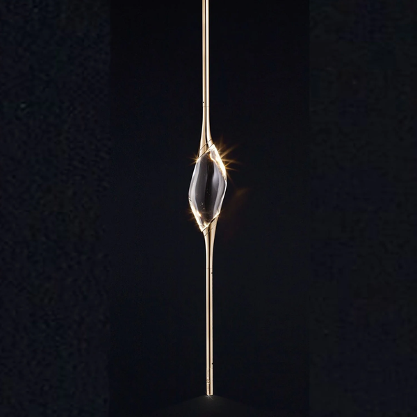 Compact Crystal Globe and Brass Frame Pendant