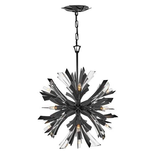 Compact Faceted Crystal Sphere Cluster Chandelier