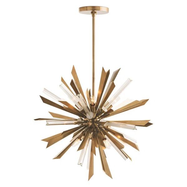 Compact Gold Crystal Sphere Cluster Chandelier