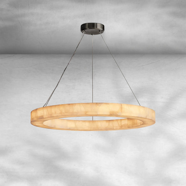 Concentric Calcite Ring Disc Chandelier