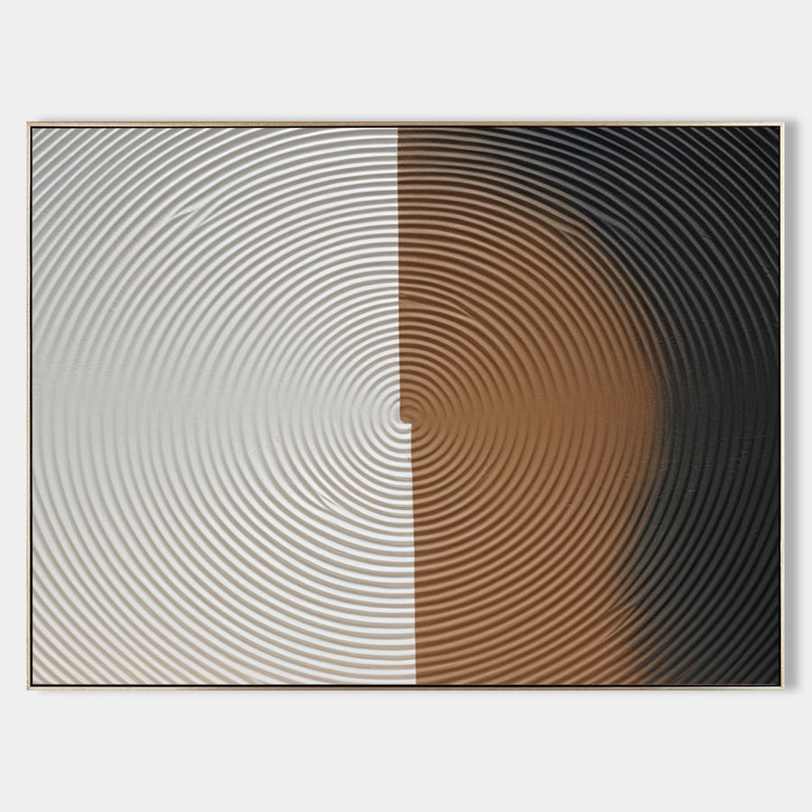 Concentric Ripples in Cream and Umber