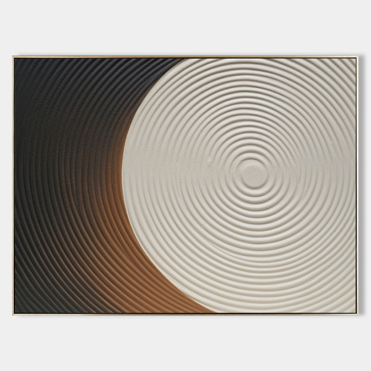 Concentric Ripples in Cream and Umber