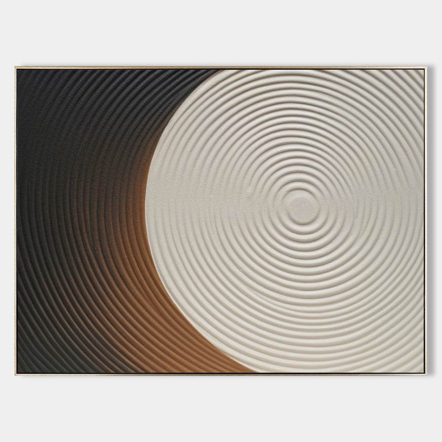 Concentric Ripples in Cream and Umber