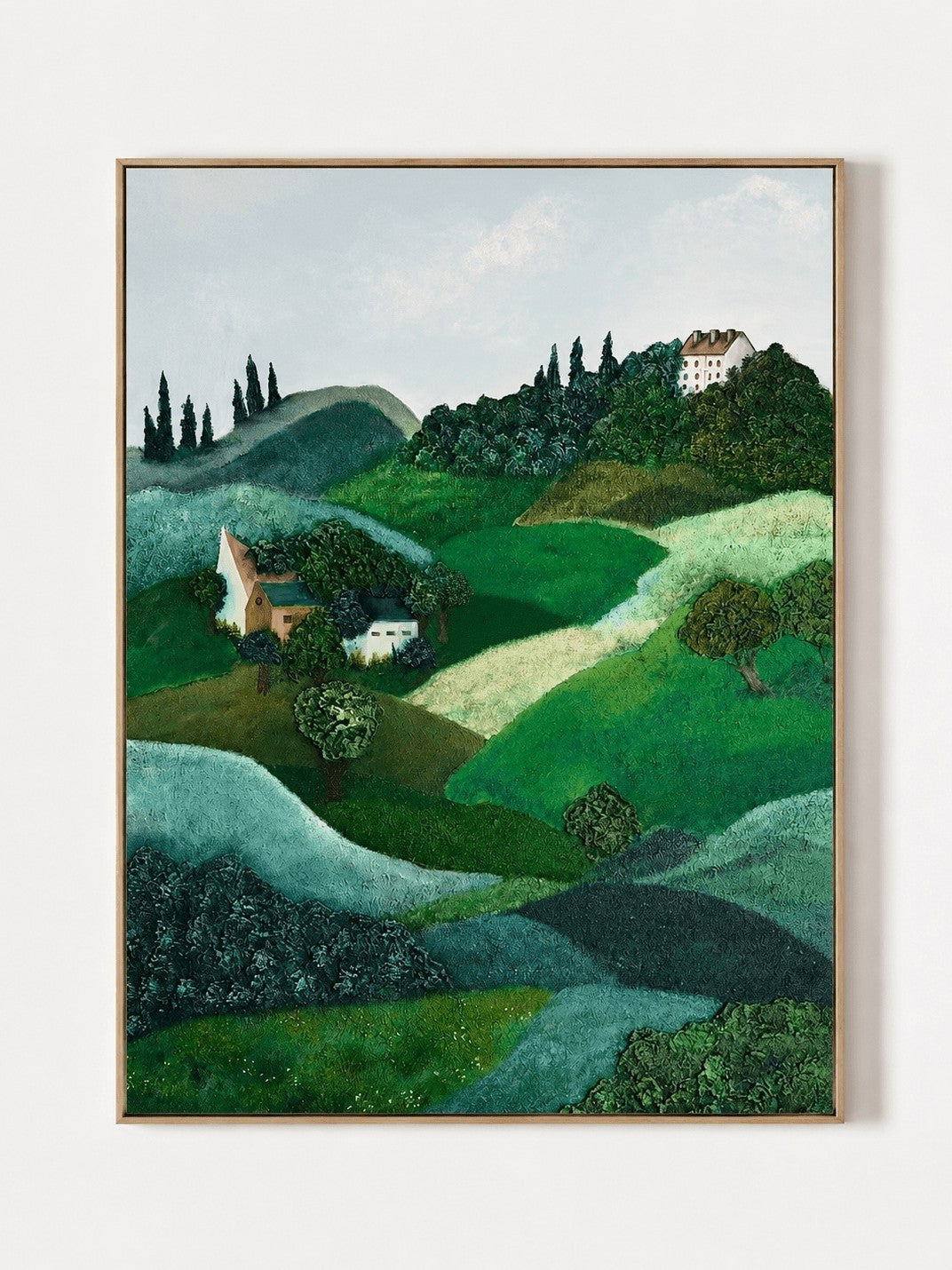 Contemporary Folk Art Tuscan Countryside Wall Art