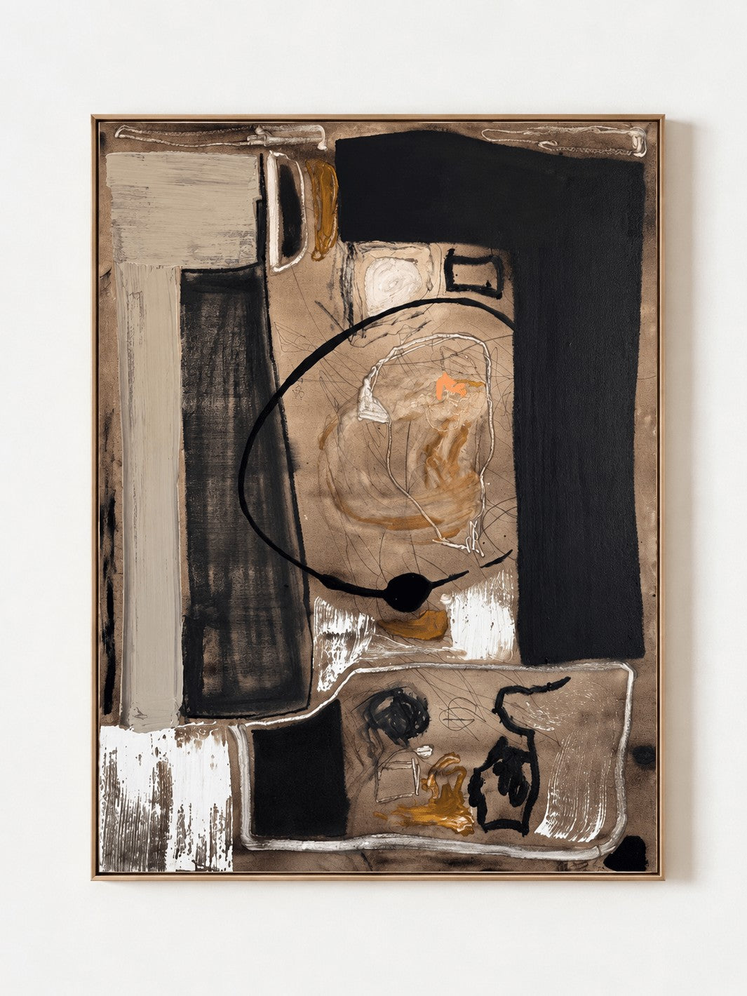 Contemporary Gestural Geometric Abstract Painting