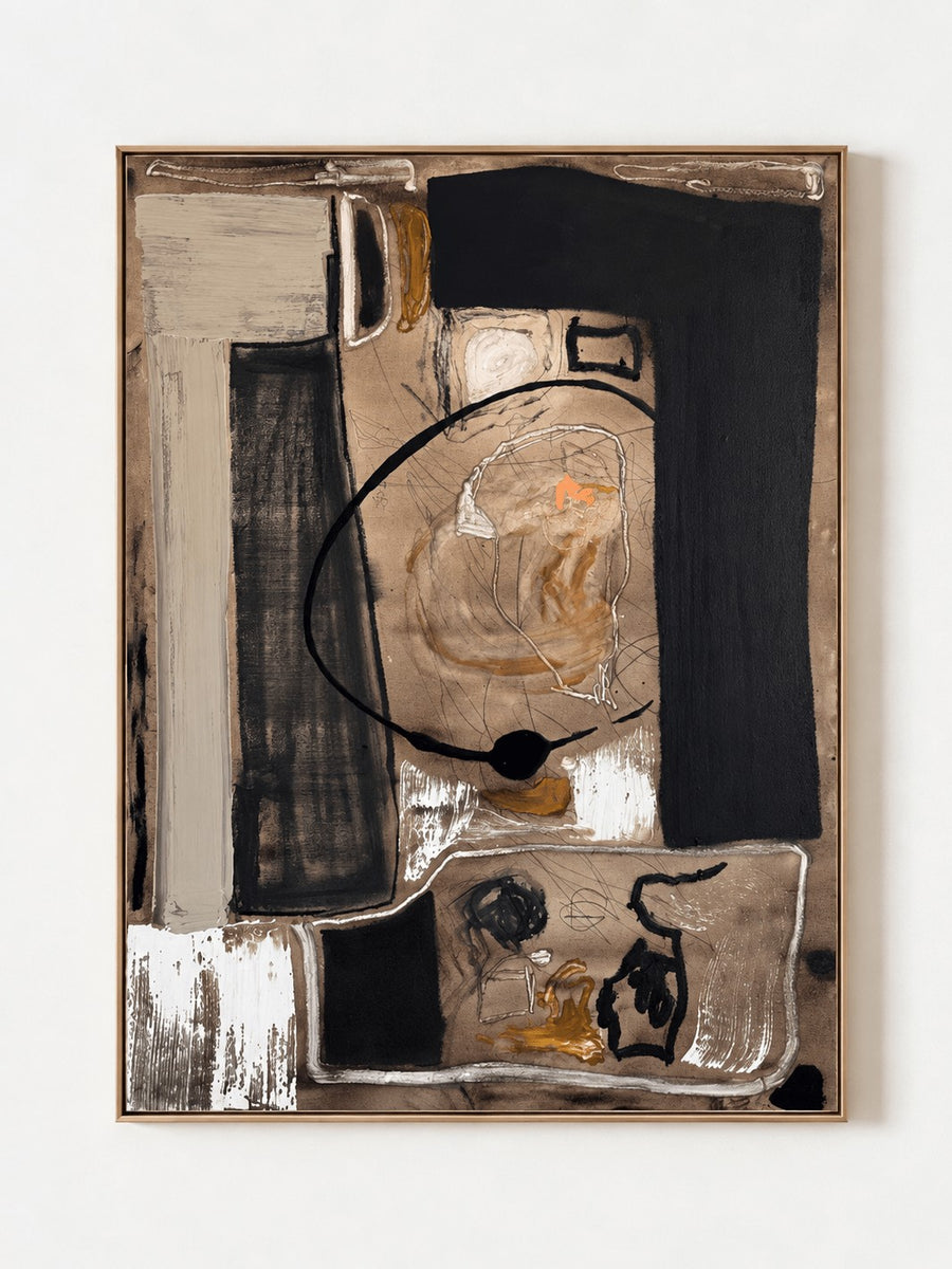 Contemporary Gestural Geometric Abstract Painting