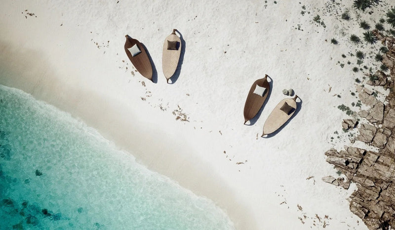 Contemporary Woven Outdoor Sun Lounger - Main View