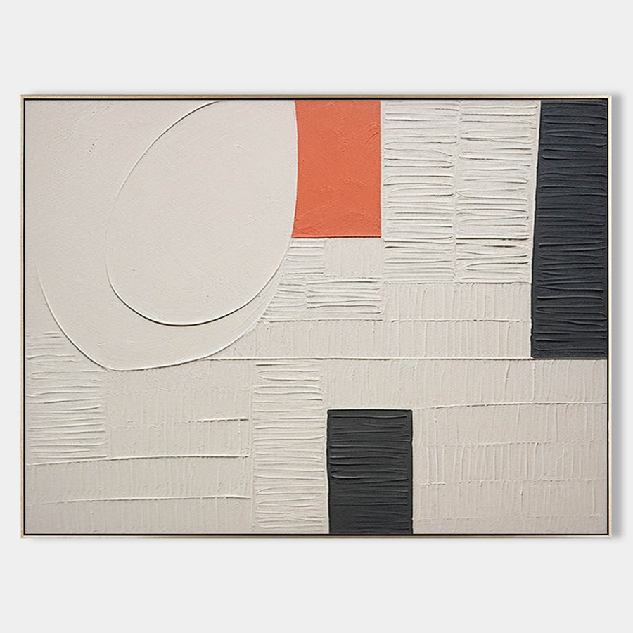 Coral Block and Charcoal Plaster Geometry