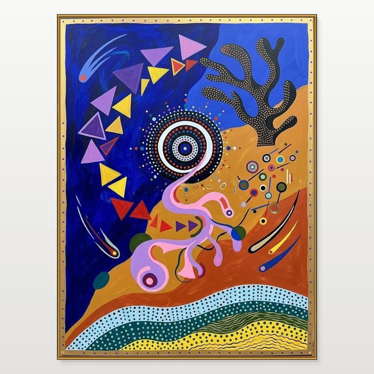 Cosmic Dot Spiral and Coral Dreamscape