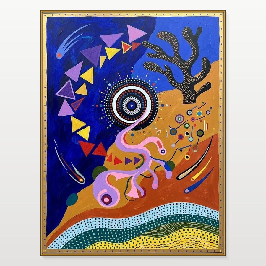 Cosmic Dot Spiral and Coral Dreamscape