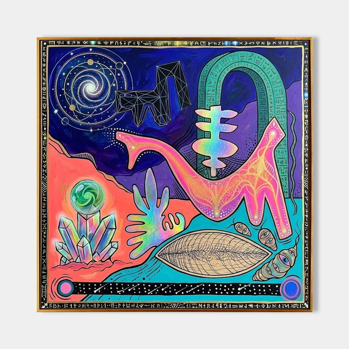 Cosmic Glyphs and Iridescent Crystals