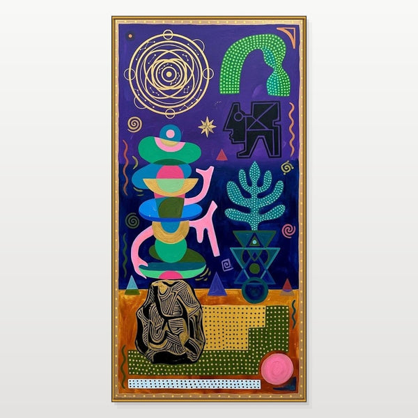 Cosmic Totem Under Violet Sky