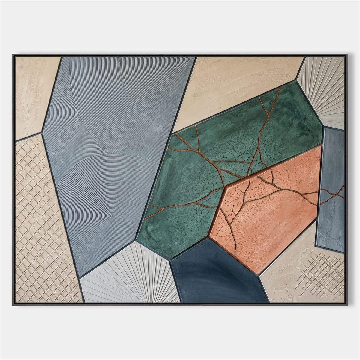 Cracked Jade and Terracotta Mosaic