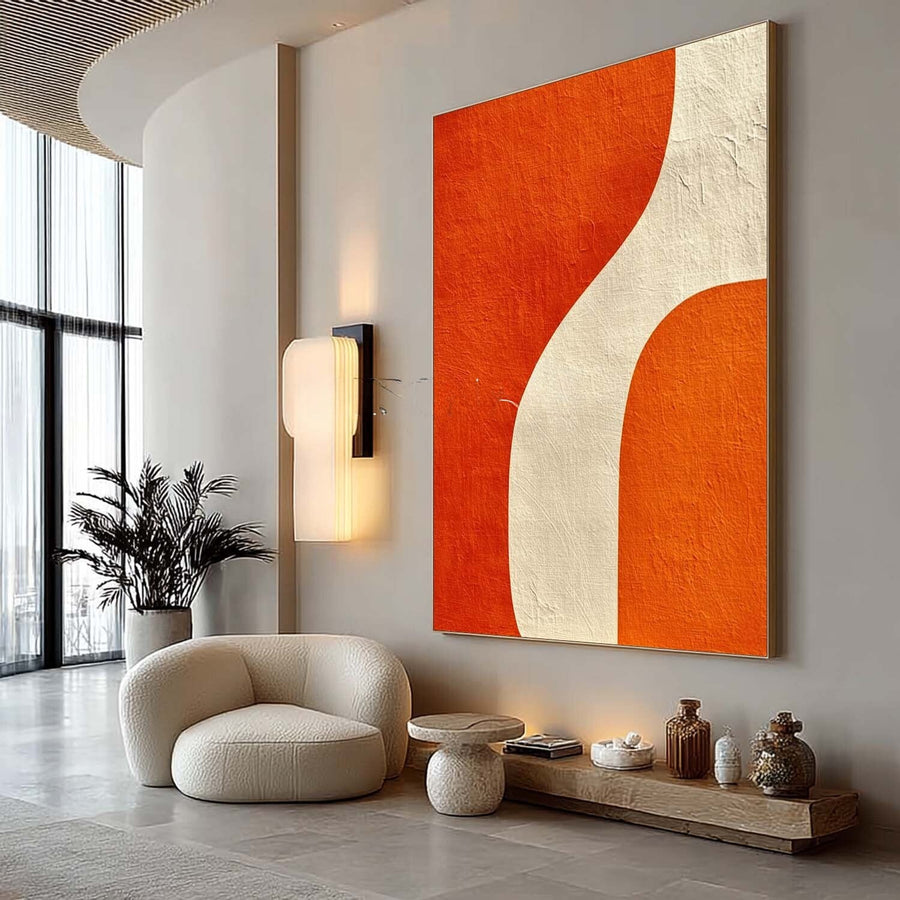 Cream Curve on Vivid Orange