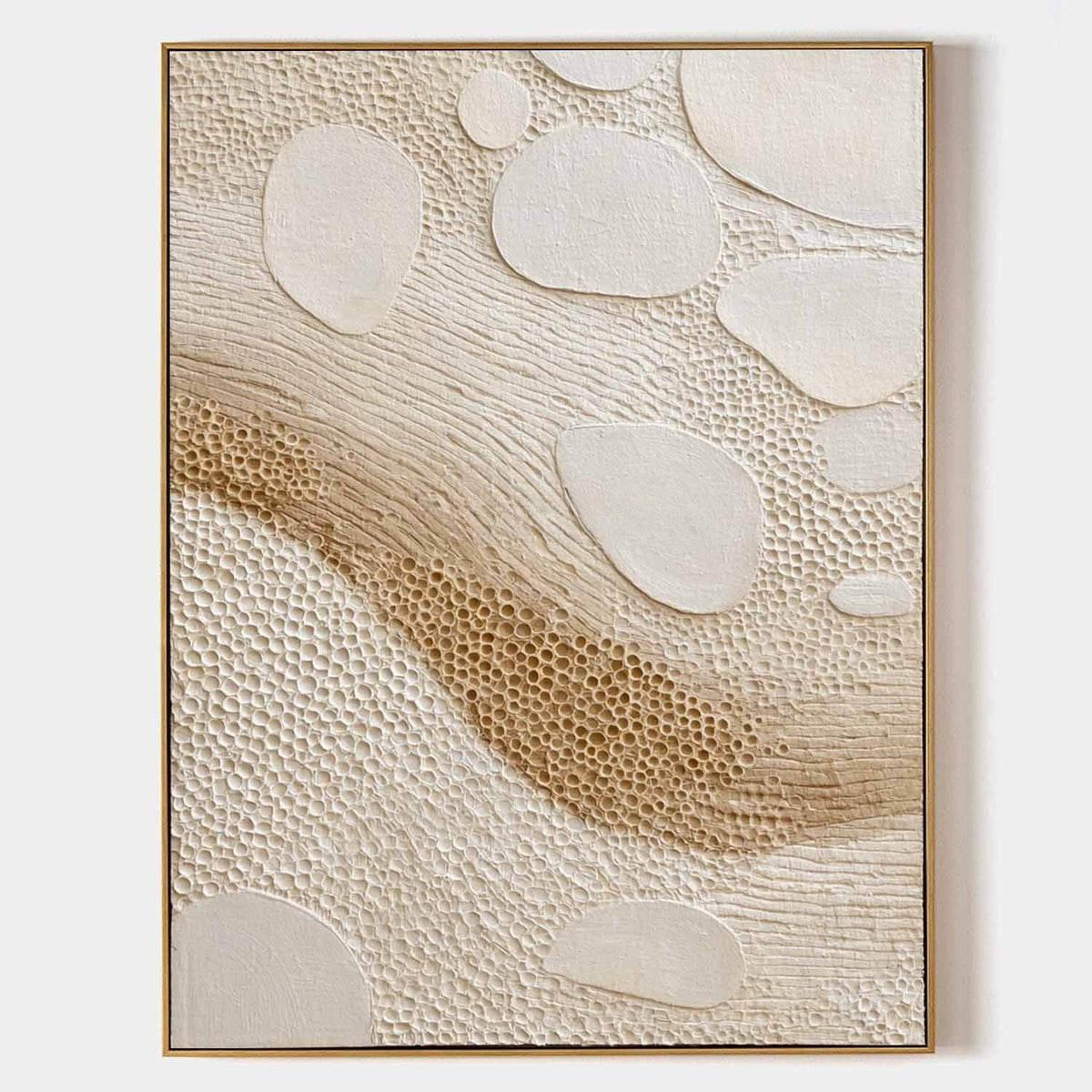 Cream Pebbles Over Honeycomb Sand