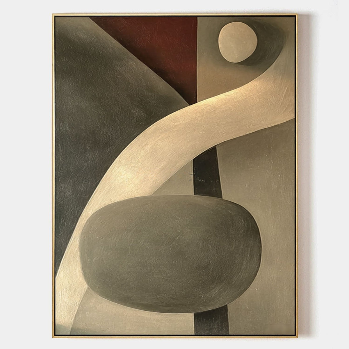 Cream Ribbon and Charcoal Stone