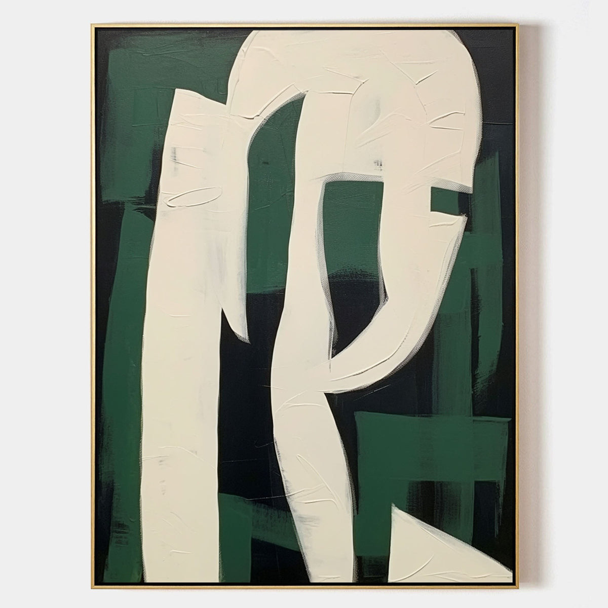 Cream Ribbons on Forest Green