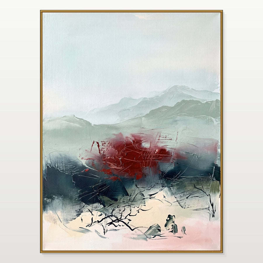 Crimson Bloom Below Misty Mountains