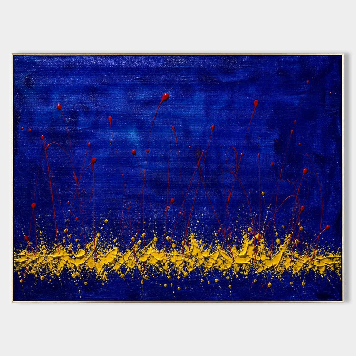 Crimson Drips Over Golden Shore