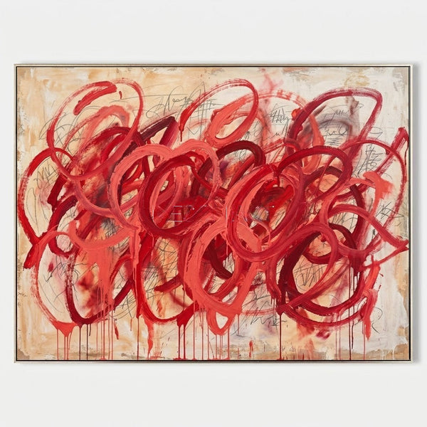 Crimson Loops Over Scribbled Parchment
